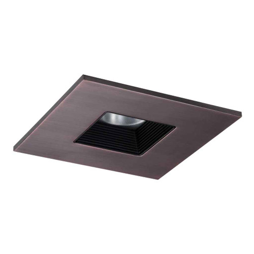 Halo TLS408TBZBB 4" LED Trim, Square Baffle Trim with Solite(R) Regressed Lens, Black Baffle, Tuscan Bronze Ring, Shower Rated