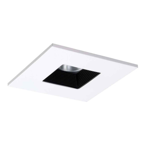 Halo TLS408WHBB 4" LED Trim, Square Baffle Trim with Solite(R) Regressed Lens, Black Baffle, White Ring, Shower Rated