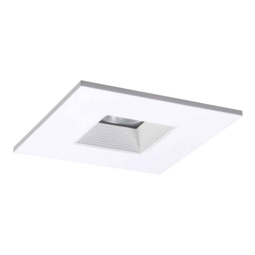 Halo TLS408WHWB 4" LED Trim, Square Baffle Trim with Solite(R) Regressed Lens, White Baffle, White Ring, Shower Rated