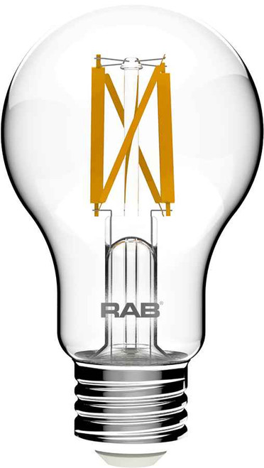 RAB A19-5-E26-927-F-C DECORATIVE 450 LUMENS A19 5W BASE E26 90CRI 2700K FILAMENT CLEAR