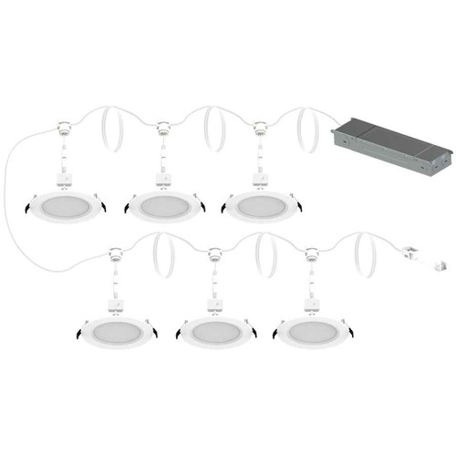 RAB DAISYKIT6B (6)-6" DAISY WAFER 12W 1000LM CRI90 5CCT BAFFLE + (1)-DRIVER 120-277V 0-10V DIM + (1)-50FT CORD