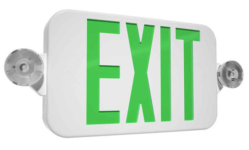 RAB ECOMBO34-G ULTRA ECONOMY EXIT/EM UNV FACE 2-HEADS GREEN LETTERS
