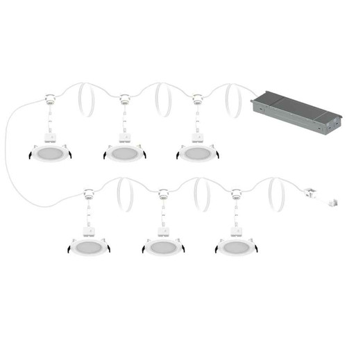 RAB DAISYKIT4B (6)-4" DAISY WAFER 8.5W 650LM CRI90 5CCT BAFFLE + (1)-DRIVER 120-277V 0-10V DIM + (1) 50FT CORD