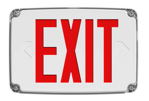 RAB EXITOUT-C OUTDOOR EXIT SIGN 1-FACE RED LETTERS COLD WEATHER WHITE