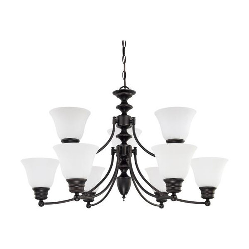 NUVO Lighting NUV-60-3171 Empire - 9 Light - 32 in. - Chandelier with Frosted White Glass