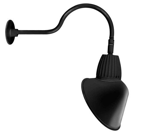 RAB GN1LED13YACB DECORATIVE 344 LUMENS GOOSENECK 13W 3000K 24 INCHES ARM ANGLED CONE 15 INCHES BLACK RAB GN1LED13YACB DECORATIVE 344 LUMENS GOOSENECK 13W 3000K 24 INCHES ARM ANGLED CONE 15 INCHES BLACK