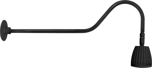 RAB GN2LED26YRB DECORATIVE 1447 LUMENS GOOSENECK 26W 3000K 35 INCHES ARM RECTANGULAR 15 INCHES BLACK