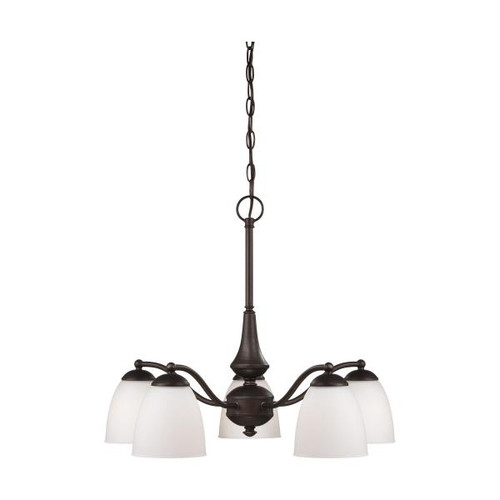NUVO Lighting NUV-60-5143 Patton - 5 Light - Chandelier (Arms Down) with Frosted Glass