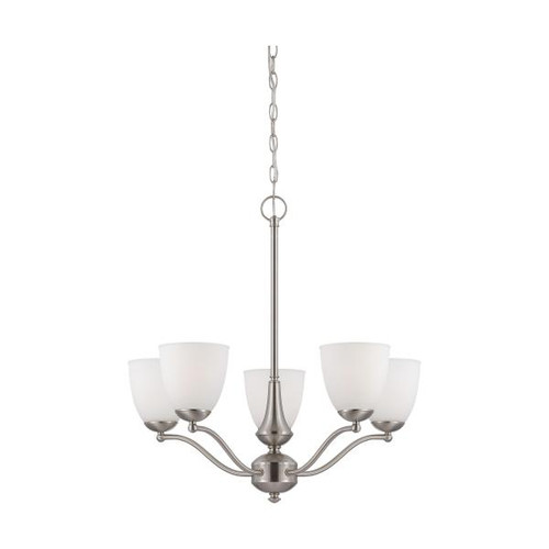 NUVO Lighting NUV-60-5035 Patton - 5 Light - Chandelier (Arms Up) with Frosted Glass