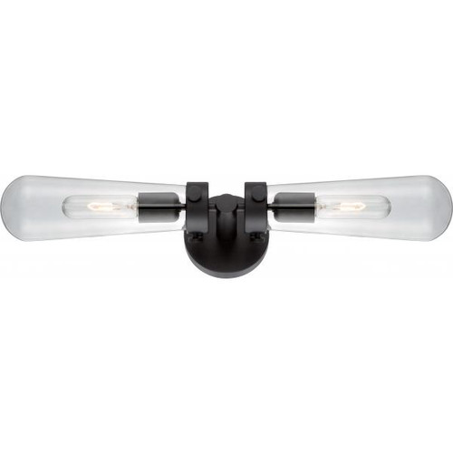 NUVO Lighting NUV-60-5363 Beaker - 2 Light - Wall Sconce with Clear Glass - Vintage lamps Included