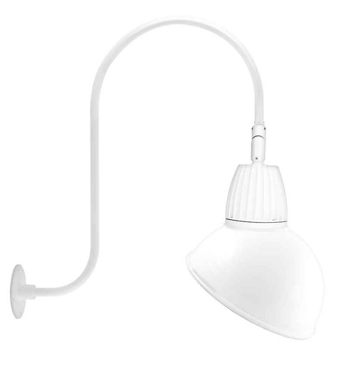 RAB GN3LED13YSADW DECORATIVE 672 LUMENS GOOSENECK 13W 3000K UP CURVE 30 INCHES HIGH & 25 INCHES FROM THE WALL ANGLED DOME SPOT 15 INCHES WHITE RAB GN3LED13YSADW DECORATIVE 672 LUMENS GOOSENECK 13W 3000K UP CURVE 30 INCHES HIGH & 25 INCHES FROM THE WALL ANGLED DOME SPOT 15 INCHES WHITE