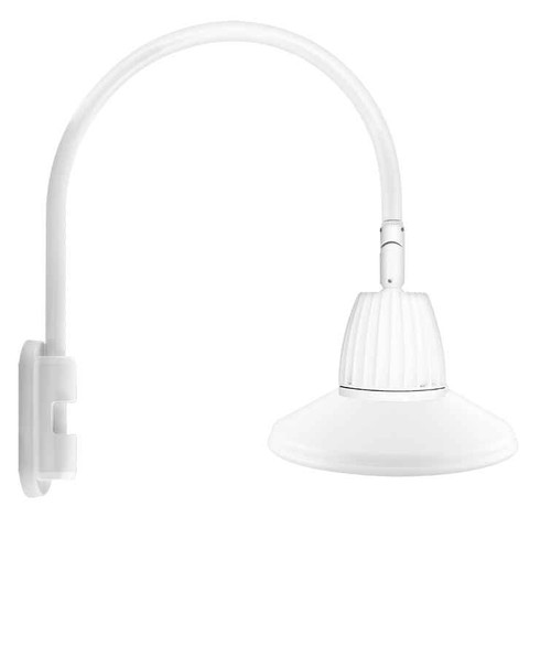 RAB GN5LED13YSTW DECORATIVE 606 LUMENS GOOSENECK 13W 3000K POLE 20 INCHES HIGH & 19 INCHES FROM POLE STRAIGHT SHADE FLOOD 15 INCHES WHITE RAB GN5LED13YSTW DECORATIVE 606 LUMENS GOOSENECK 13W 3000K POLE 20 INCHES HIGH & 19 INCHES FROM POLE STRAIGHT SHADE FLOOD 15 INCHES WHITE