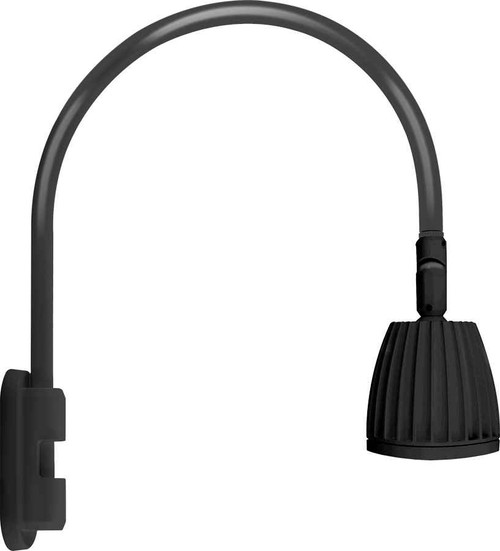 RAB GN5LED26NSB DECORATIVE 1552 LUMENS GOOSENECK 26W 4000K POLE 20 INCHES HIGH & 19 INCHES FROM POLE 15 INCHES BLACK RAB GN5LED26NSB DECORATIVE 1552 LUMENS GOOSENECK 26W 4000K POLE 20 INCHES HIGH & 19 INCHES FROM POLE 15 INCHES BLACK