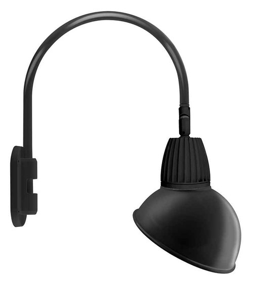RAB GN4LED26YADB DECORATIVE 809 LUMENS GOOSENECK 26W 3000K 20 INCHES HIGH & 19 INCHES FROM THE WALL ANGLED DOME 15 INCHES BLACK RAB GN4LED26YADB DECORATIVE 809 LUMENS GOOSENECK 26W 3000K 20 INCHES HIGH & 19 INCHES FROM THE WALL ANGLED DOME 15 INCHES BLACK