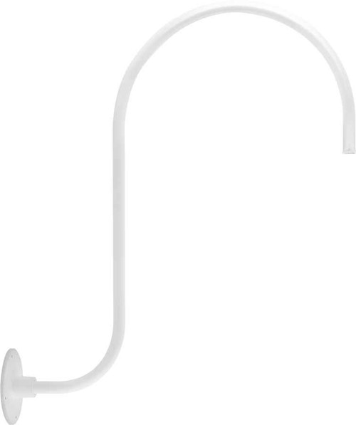 RAB GOOSE3W DECORATIVE GOOSENECK STYLE3 UPCURVE 30 INCHES HIGH 25 INCHES FROM WALL 1/2 INCH NPS WHITE RAB GOOSE3W DECORATIVE GOOSENECK STYLE3 UPCURVE 30 INCHES HIGH 25 INCHES FROM WALL 1/2 INCH NPS WHITE