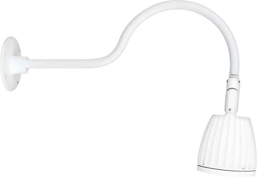 RAB GN1LED26YSW DECORATIVE 1312 LUMENS GOOSENECK 26W 3000K 24 INCHES ARM SPOT 15 INCHES WHITE