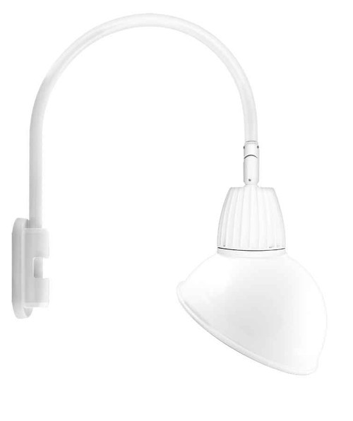 RAB GN5LED26NADW DECORATIVE 1461 LUMENS GOOSENECK 26W 4000K POLE 20 INCHES HIGH & 19 INCHES FROM POLE ANGLED DOME FLOOD 15 INCHES WHITE RAB GN5LED26NADW DECORATIVE 1461 LUMENS GOOSENECK 26W 4000K POLE 20 INCHES HIGH & 19 INCHES FROM POLE ANGLED DOME FLOOD 15 INCHES WHITE