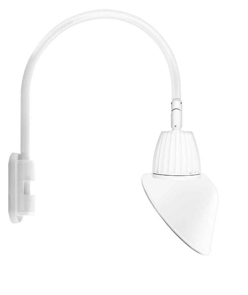 RAB GN5LED26NSAC11W DECORATIVE 1487 LUMENS GOOSENECK 26W 4000K POLE 20 INCHES HIGH & 19 INCHES FROM POLE ANGLED CONE SPOT 11 INCHES WHITE RAB GN5LED26NSAC11W DECORATIVE 1487 LUMENS GOOSENECK 26W 4000K POLE 20 INCHES HIGH & 19 INCHES FROM POLE ANGLED CONE SPOT 11 INCHES WHITE