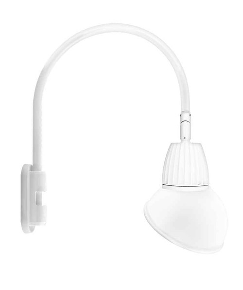 RAB GN5LED26YRAD11W DECORATIVE 1230 LUMENS GOOSENECK 26W 3000K POLE 20 INCHES HIGH & 19 INCHES FROM POLE ANGLED DOME RECTANGULAR 11 INCHES WHITE RAB GN5LED26YRAD11W DECORATIVE 1230 LUMENS GOOSENECK 26W 3000K POLE 20 INCHES HIGH & 19 INCHES FROM POLE ANGLED DOME RECTANGULAR 11 INCHES WHITE