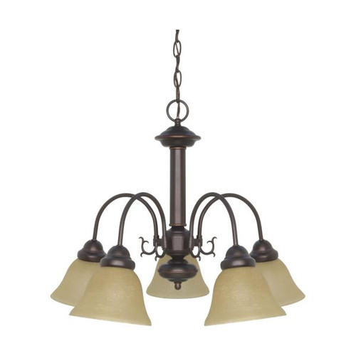 NUVO Lighting NUV-60-1251 Ballerina - 5 Light - 24 in. - Chandelier with Champagne Linen Washed Glass