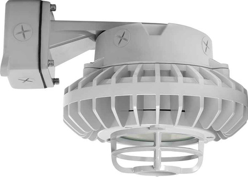 RAB HAZBLED80FF-DG/480 HAZARDOUS LIGHTING 4905 LUMENS HAZBLED 80W 5000K 480V FROSTED FLAT LENS DIE CAST GUARD WALL BRACKET GRAY