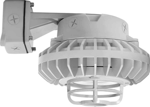 RAB HAZBLED80CF-DG/D10 HAZARDOUS LIGHTING 6540 LUMENS HAZBLED 80W 5000K 0-10V DIMMING CLEAR FLAT LENS DIE CAST GUARD WALL BRACKET GRAY