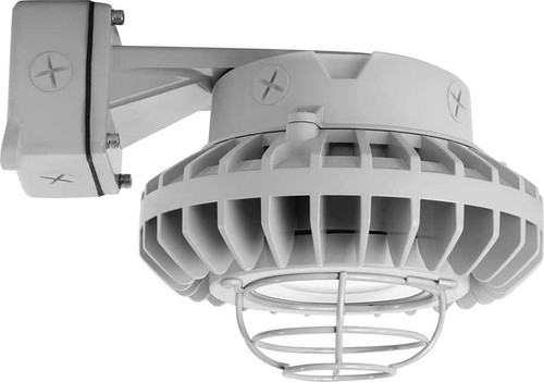 RAB HAZBLED80CF-G/D10 HAZARDOUS LIGHTING 7758 LUMENS HAZBLED 80W 5000K 0-10V DIMMING CLEAR FLAT LENS WIRE GUARD WALL BRACKET GRAY
