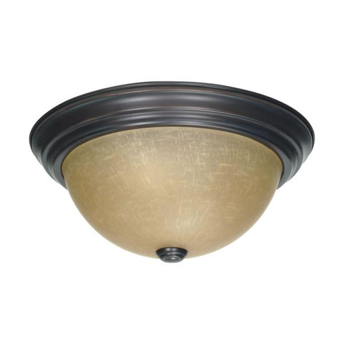 NUVO Lighting NUV-60-1256 2 Light - 13 in. - Flush Mount with Champagne Linen Washed Glass