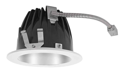 RAB NDLED4RD-80N-M-W RECESSED DOWNLIGHTS 12 LUMENS NDLED4RD 4 INCH ROUND UNIVERSAL DIMMING 80 DEGREE BEAM SPREAD 4000K 80CRI MATTE SILVER CONE WHITE TRIM
