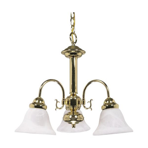 NUVO Lighting NUV-60-186 Ballerina - 3 Light - 20 in. - Chandelier with Alabaster Glass Bell Shades