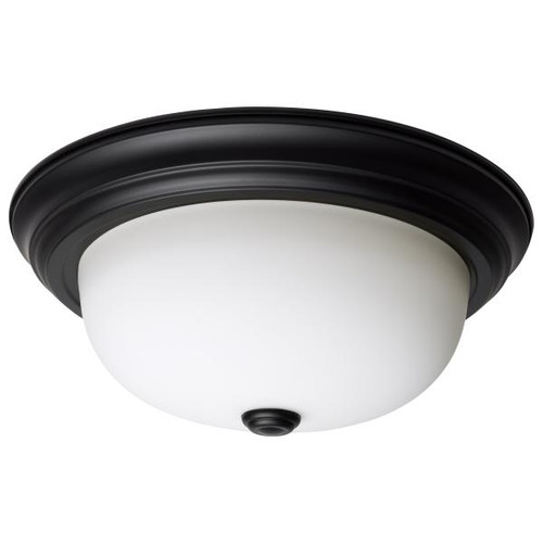 NUVO Lighting NUV-60-128 2 Light - 13 Inch - Flush Mount - Matte Black Finish - Opal Glass