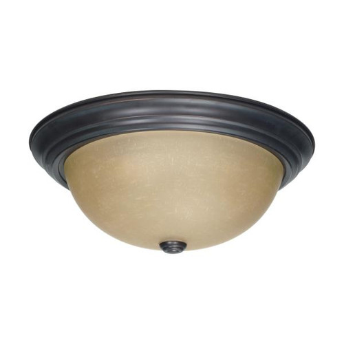 NUVO Lighting NUV-60-1257 3 Light - 15 in. - Flush Mount with Champagne Linen Washed Glass