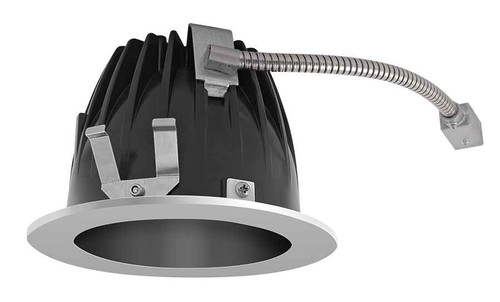 RAB NDLED4RD-WYY-B-S RECESSED DOWNLIGHTS 12 LUMENS NDLED4RD 4 INCH ROUND UNIVERSAL DIMMING WALL WASHER BEAM SPREAD 2700K 80CRI BLACK CONE SILVER TRIM