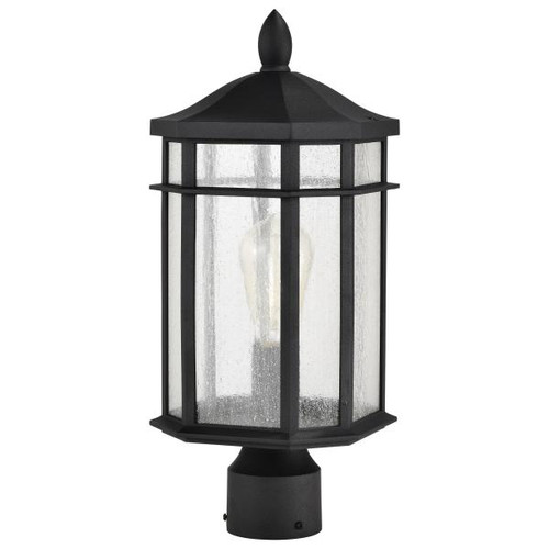 NUVO Lighting NUV-60-5758 Raiden Collection Outdoor 18 inch Post Light Pole Lantern - Matte Black Finish with Clear Seedy Glass