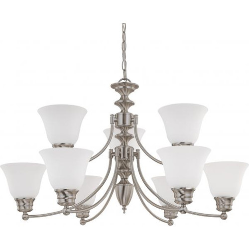 NUVO Lighting NUV-60-3256 Empire - 9 Light - 32 in. - Chandelier with Frosted White Glass