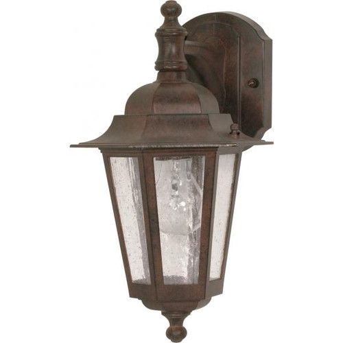 NUVO Lighting NUV-60-3474 Cornerstone - 1 Light - 13 in. - Wall Lantern - Arm Down with Clear Seed Glass - Color retail packaging