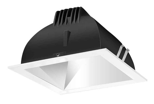 RAB NDLED6SD-50Y-M-W RECESSED DOWNLIGHTS 20 LUMENS NDLED6SD 6 INCH SQUARE UNIVERSAL DIMMING 50 DEGREE BEAM SPREAD 3000K 80CRI MATTE SILVER CONE WHITE TRIM