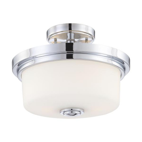 NUVO Lighting NUV-60-4593 Soho - 2 Light - Semi-Flush Fixture with Satin White Glass