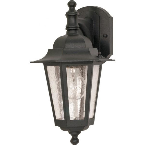 NUVO Lighting NUV-60-3475 Cornerstone - 1 Light - 13 in. - Wall Lantern - Arm Down with Clear Seed Glass - Color retail packaging