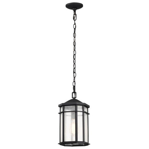 NUVO Lighting NUV-60-5759 Raiden Collection Outdoor 14.5 inch Hanging Light - Matte Black Finish with Clear Seedy Glass