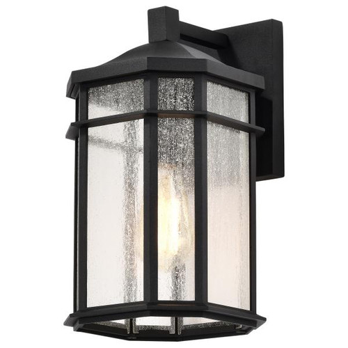 NUVO Lighting NUV-60-5760 Raiden Collection Outdoor 14 inch Wall Light - Matte Black Finish with Clear Seedy Glass