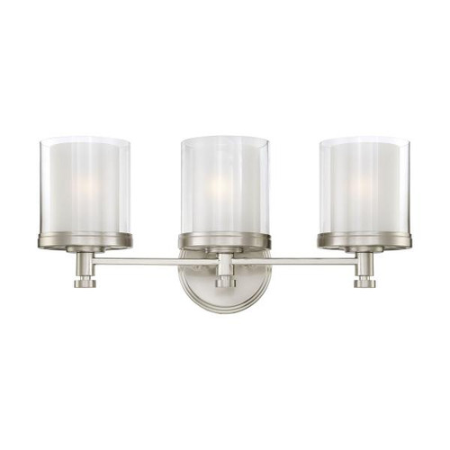 NUVO Lighting NUV-60-4643 Decker - 3 Light - Vanity Fixture with Clear and Frosted Glass