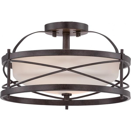 NUVO Lighting NUV-60-5335 Ginger - 2 Light - Semi-Flush with Etched Opal Glass