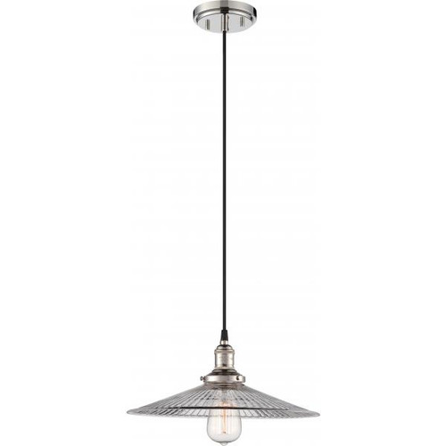NUVO Lighting NUV-60-5416 Vintage - 1 Light - Pendant with Clear Ribbed Glass - Vintage Lamp Included