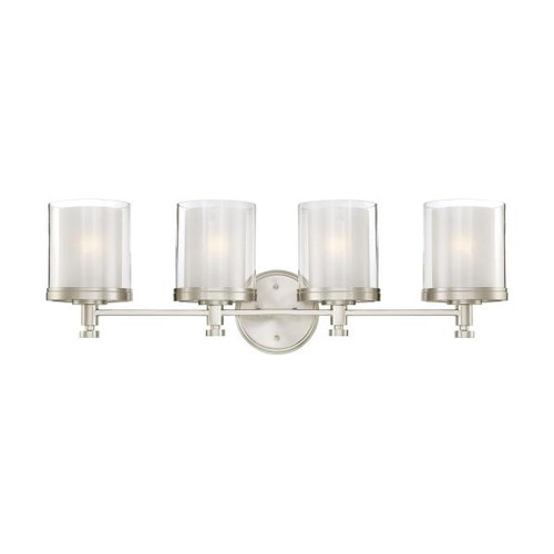 NUVO Lighting NUV-60-4644 Decker - 4 Light - Vanity Fixture with Clear and Frosted Glass
