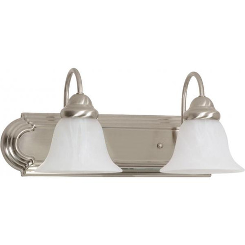 NUVO Lighting NUV-60-6074 Ballerina - 2 Light - 18 in. - Vanity with Alabaster Glass Bell Shades - Color retail packaging