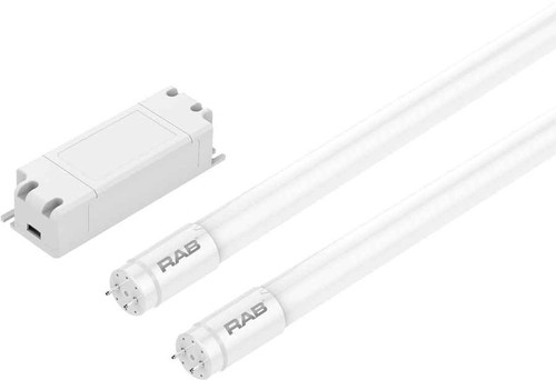 RAB T8-26-48G-840-EXT-2L-DIM LINEAR TUBES 3600 LUMENS T8 13W 4 FEET GLASS 80CRI 4000K 2KITS TYPE C 0-10V DIMMABLE