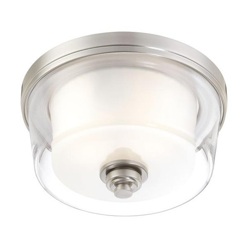 NUVO Lighting NUV-60-4651 Decker - 2 Light - Medium Flush Fixture with Clear and Frosted Glass