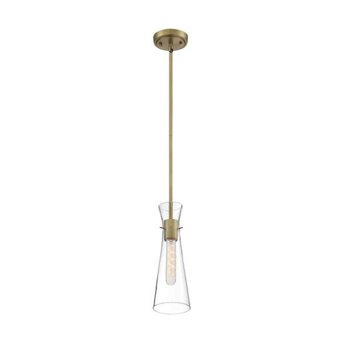 NUVO Lighting NUV-60-6858 Bahari - 1 Light - Mini Pendant Fixture - Vintage Brass Finish with Clear Glass