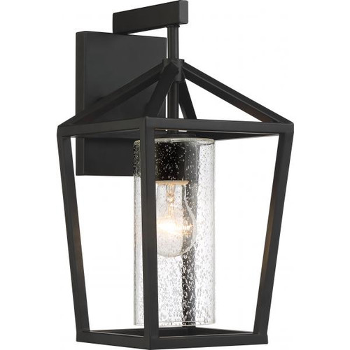 NUVO Lighting NUV-60-6592 Hopewell - 1 Light - Medium Lantern - Matte Black Finish with Clear Seeded Glass